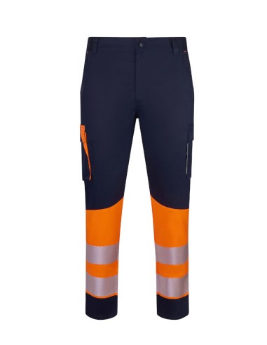 Pantalón stretch reciclado bicolor cinta...