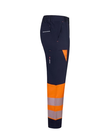 Pantalón stretch reciclado bicolor cinta segmentada mujer VELILLA 303032SW