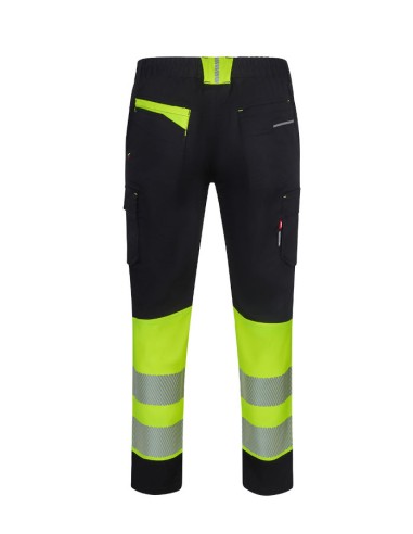 Pantalón stretch reciclado bicolor cinta...