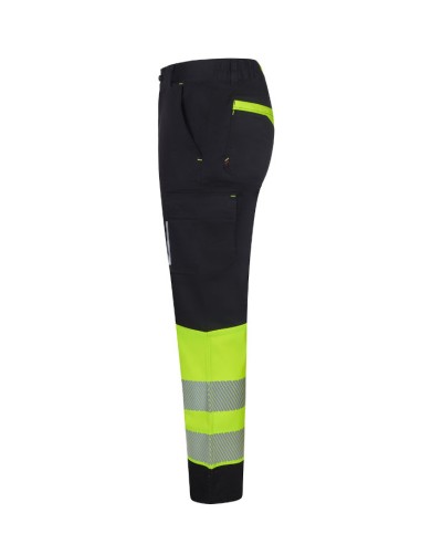 Pantalón stretch reciclado bicolor cinta...