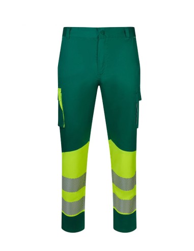 Pantalón stretch reciclado bicolor cinta...