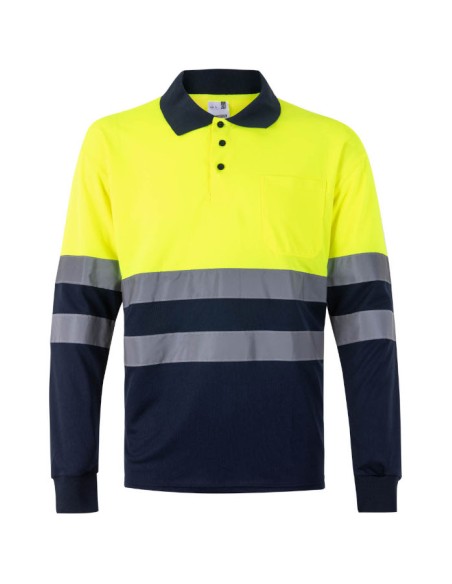 Polo Bicolor Alta Visibilidad Manga Larga Velilla 305507