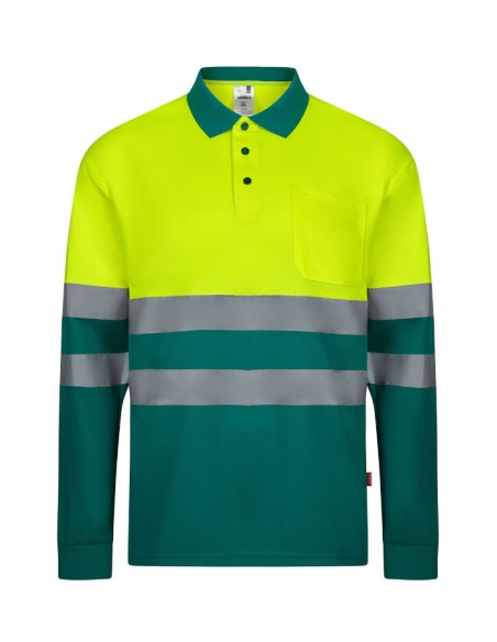 Polo Bicolor Alta Visibilidad Manga Larga Velilla 305507