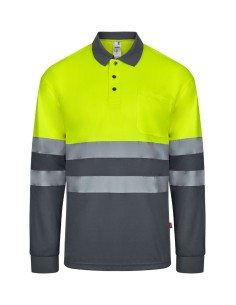 Polo Bicolor Alta Visibilidad Manga Larga Velilla 305507 2