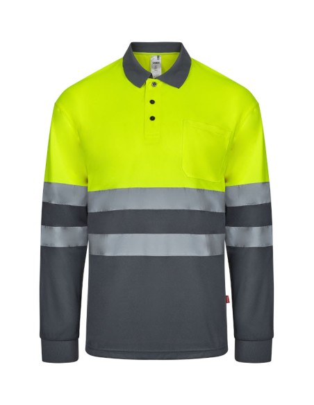 Polo Bicolor Alta Visibilidad Manga Larga Velilla 305507