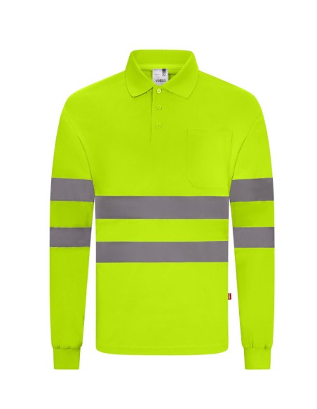 Polo Bicolor de Alta Visibilidad Manga larga Velilla 305511