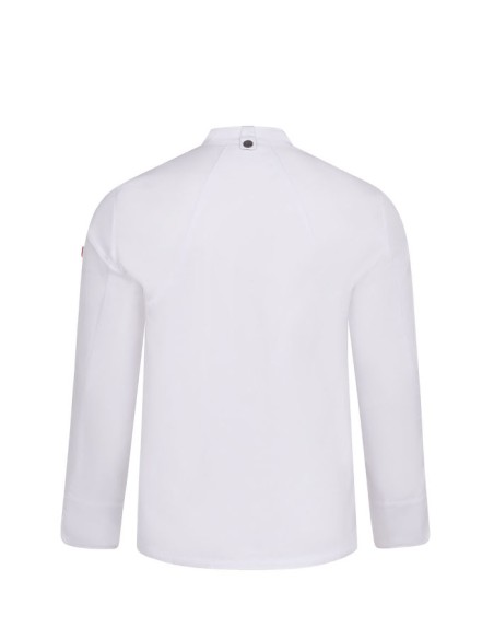 Detalle de la espalda transpirable Coolmax en chaqueta de chef Velilla 405211