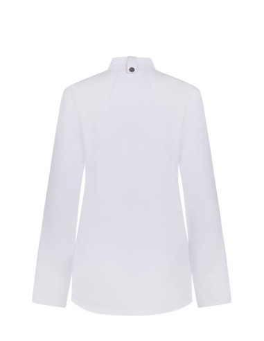Detalle de la espalda transpirable Coolmax en chaqueta de chef femenina Velilla 405211W