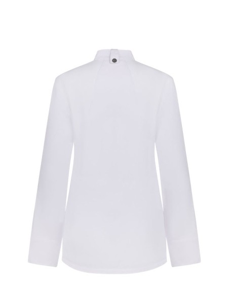 Detalle de la espalda transpirable Coolmax en chaqueta de chef femenina Velilla 405211W
