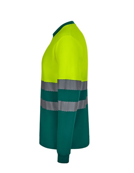 Camiseta Alta Visibilidad Velilla 305619 Bicolor Manga Larga - Algodón